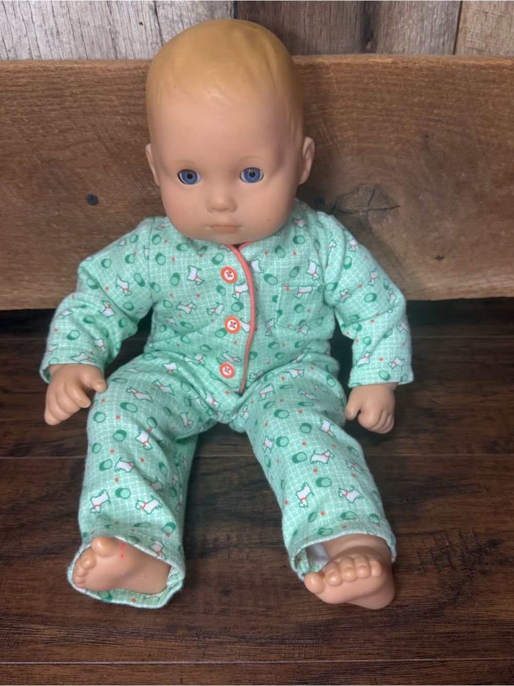 American Girl Doll 15" Bitty Baby Blonde, Blue Eyes Star Body TLC 2013 W/ PJ's